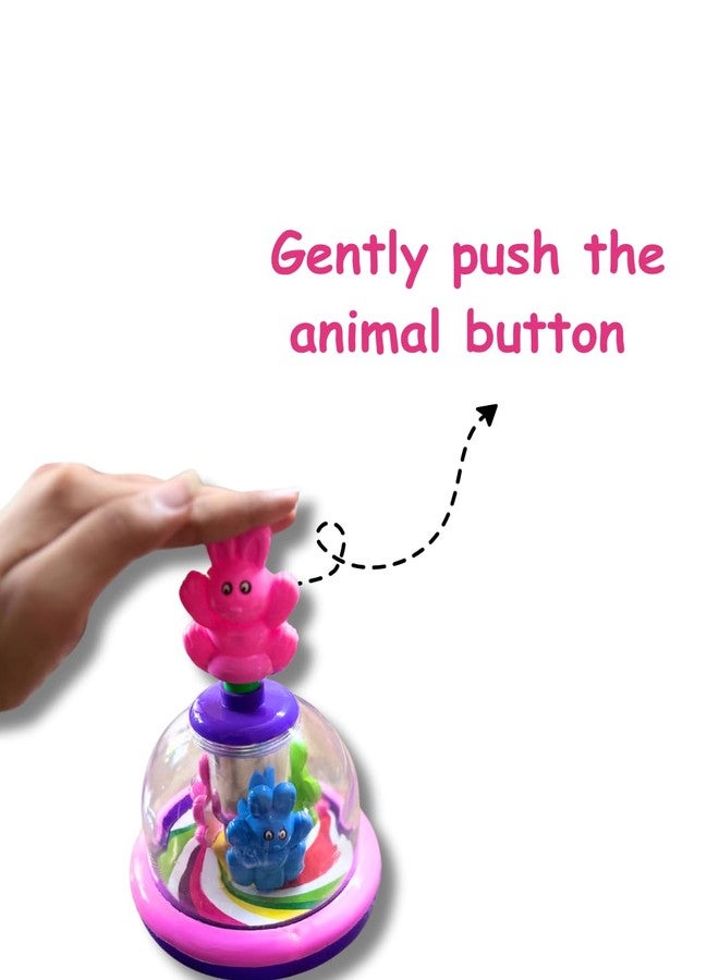 Asian Henry Spinner Educational Toy, Kids Push Button Animal Dome, Colourful Interactive Spinning Game - Image 4